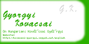 gyorgyi kovacsai business card